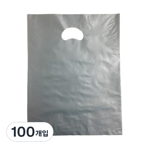 팩스타 펀칭 비닐봉투 PE35 35 x 45 cm, 회색, 100개입