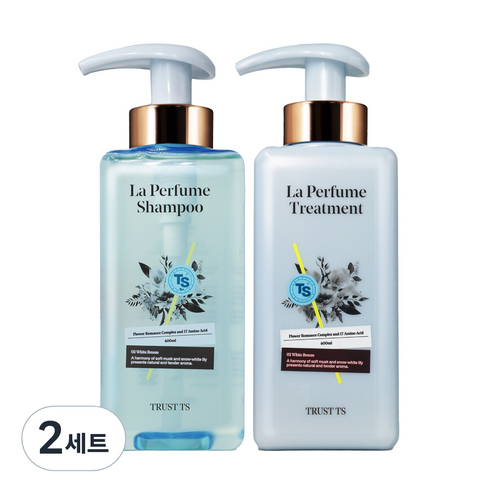 TS 라퍼퓸 샴푸 화이트브리즈 400ml + 트리트먼트 400ml, 2세트