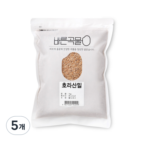 바른곡물 호라산밀 캐나다, 1kg, 5개
