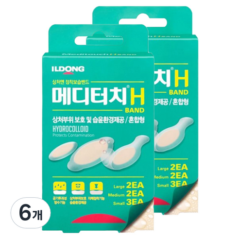 일동제약 메디터치 H 접착보습밴드 7p, 6개