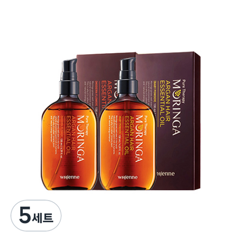 휘엔느 모링가 아르간 헤어 에센셜 오일 모던플라워향 130ml + 베이비파우더향 130ml, 5세트