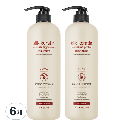 아브카 실크 케라틴 너리싱 단백질 트리트먼트, 1000ml, 6개