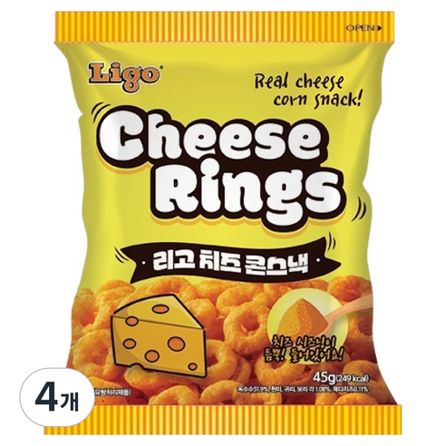 리고 치즈 콘스낵, 45g, 4개