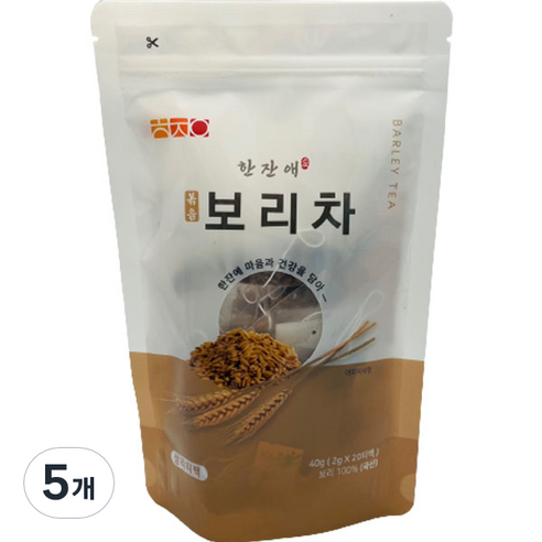 한잔애 볶음 보리차, 2g, 20개입, 5개