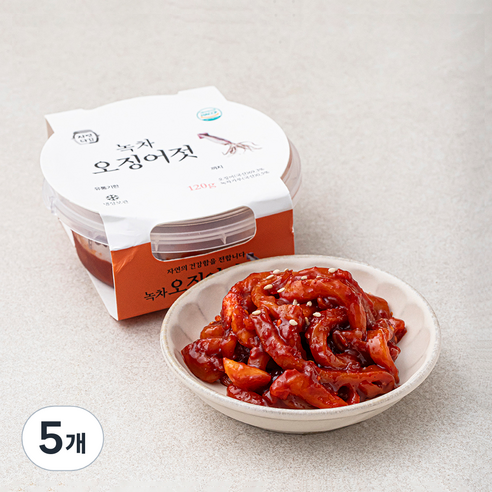 자연다감 녹차 오징어젓, 120g, 5개