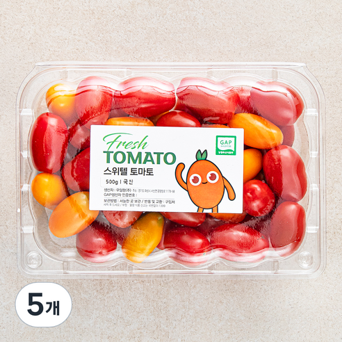 우일팜 GAP 인증 스위텔 토마토, 500g, 5팩