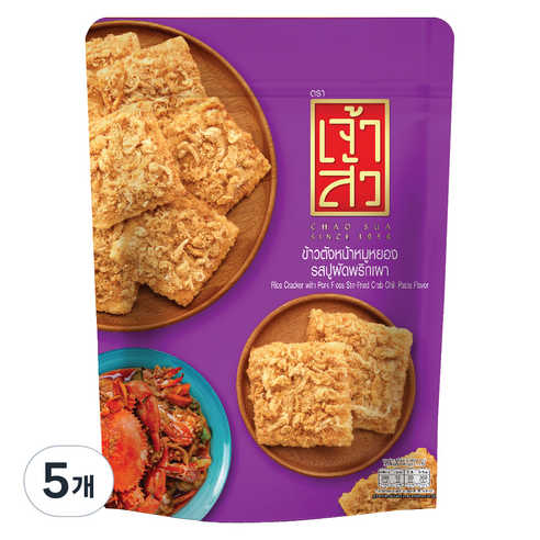 차오수아 자스민 라이스 크래커 크랩맛, 5개, 80g