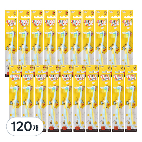 지앤마 써니비 남아용 1단계 유아칫솔, 혼합색상, 120개, 1개입