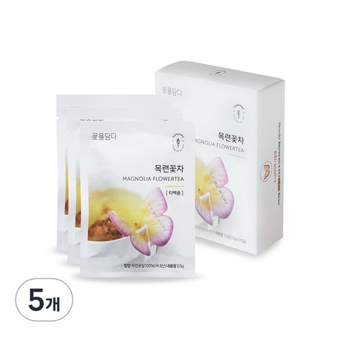 꽃을담다 나비티백 목련꽃차, 500mg, 3개입, 5개