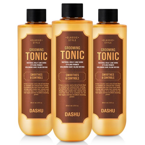 다슈 클래식 스타일 볼륨 그루밍 토닉 워터 왁스, 200ml, 3개