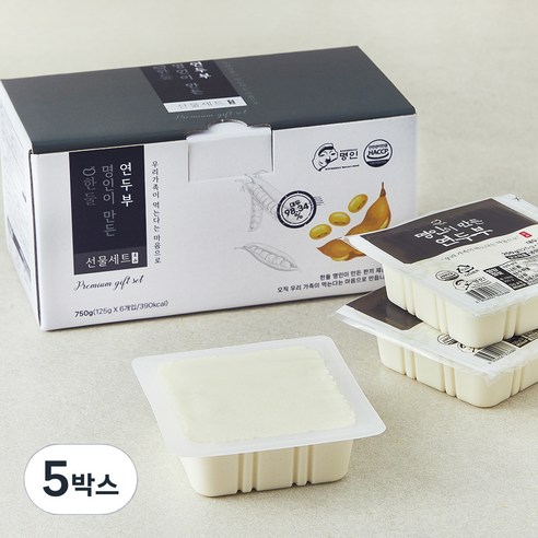 한둘 명인이 만든 연두부 6개입, 750g, 5박스