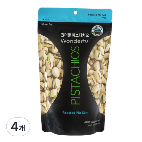 원더풀 피스타치오 무염, 300g, 4개