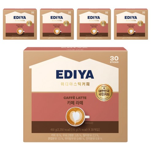이디야 카페 라떼, 15g, 30개입, 5개