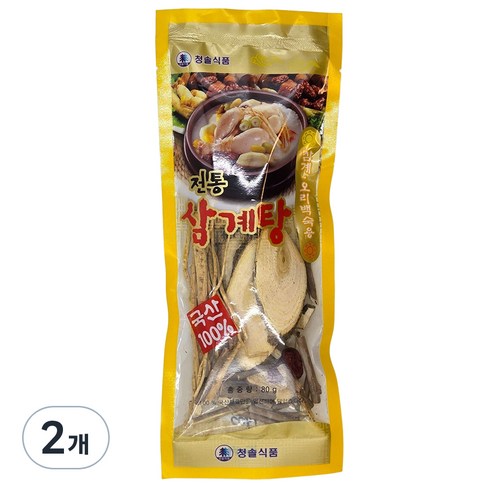 청솔식품 국산 100% 전통 백숙 삼계탕 육수 재료 원물형, 80g, 2개
