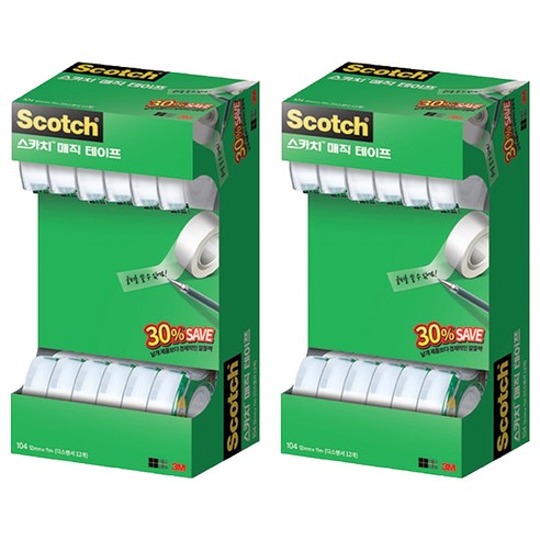 스카치 매직 테이프 세이빙팩 12mm x 11m 104-12, 24개입