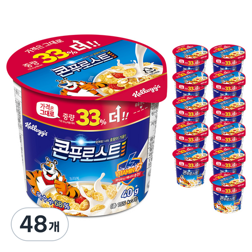 콘푸로스트 컵 시리얼, 40g, 48개