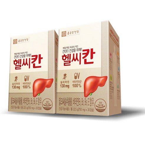 종근당건강 헬씨칸 밀크씨슬 영양제, 30정, 22.5g, 2개