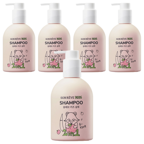 쏭레브 키즈 샴푸 2 in 1 피치코코향, 300ml, 5개