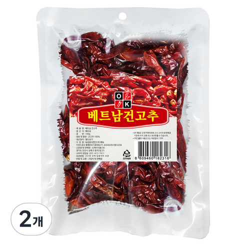 오케이 베트남 건 고추, 2개, 100g