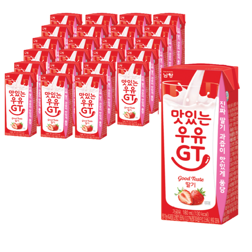 맛있는 우유GT 딸기우유, 180ml, 24개