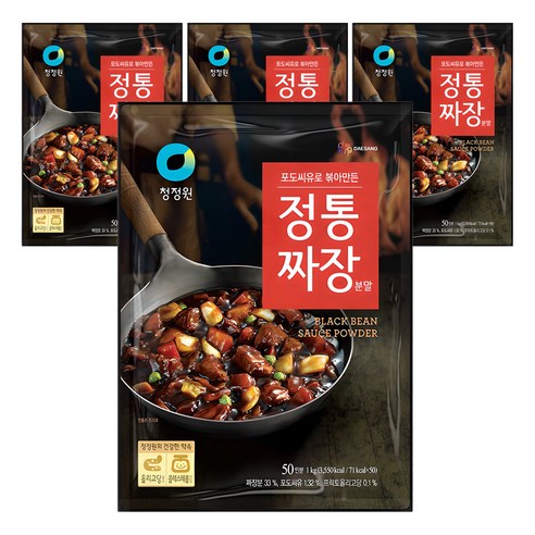 청정원 정통짜장 분말, 1kg, 4개