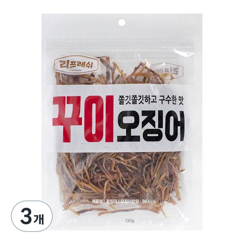리프레쉬 꽃보다오징어 꾸이 오징어, 3개, 130g