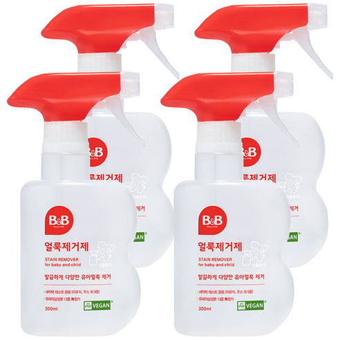 비앤비 유아용 저자극 얼룩제거제, 300ml, 4개
