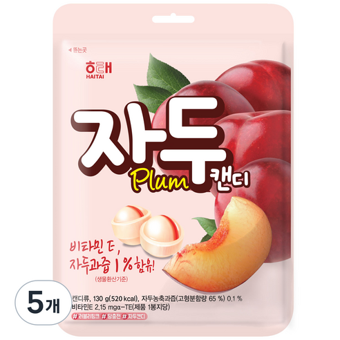 자두 캔디, 130g, 5개