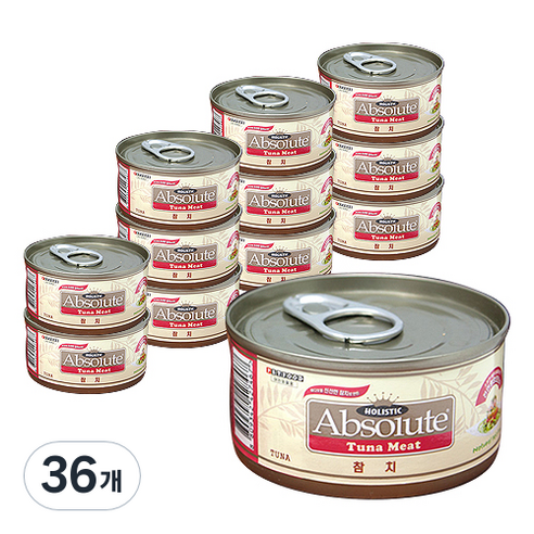 앱솔루트홀리스틱 고양이 캔 간식 80g, 참치, 36개
