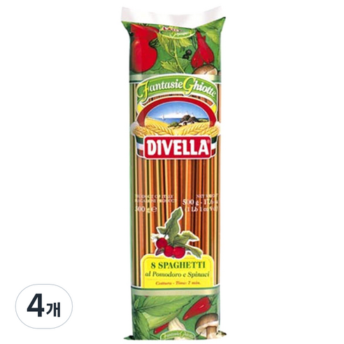디벨라 삼색 스파게티 파스타, 500g, 4개