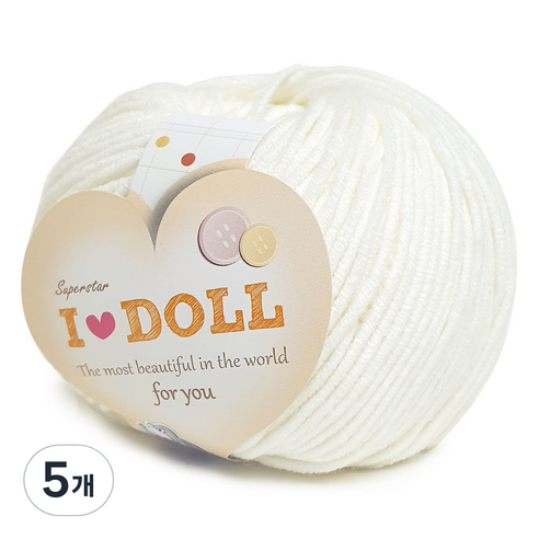 니뜨 아이돌 뜨개실 45g, 1 크림, 5개
