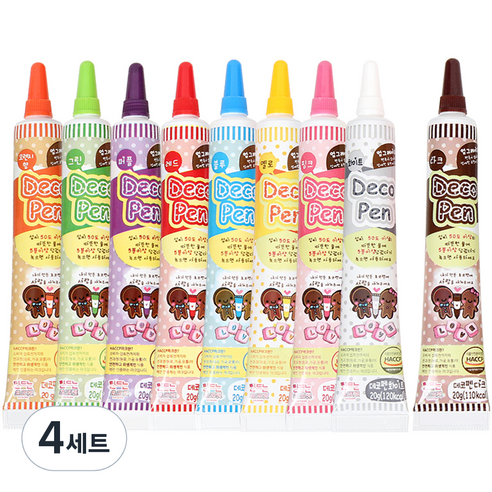 펀플러스 초콜릿 데코펜 9종 세트, 180g, 4세트