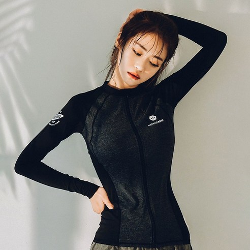 헤링본 여성용 라이딩 집업 래쉬가드 상의 R238, 혼합색상