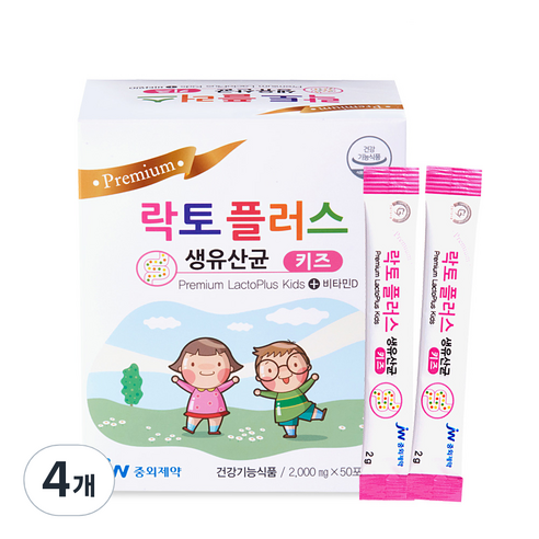 중외제약 락토플러스 생 유산균 키즈, 100g, 4개