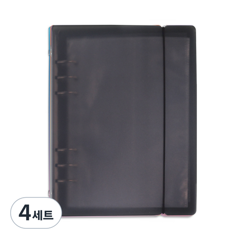 워너디스 6공 스티커 바인더 A5 + 양면 속지 40p 세트, 블랙, 4세트