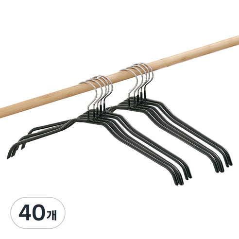 살림의기술 스타일 옷걸이, 블랙, 40개