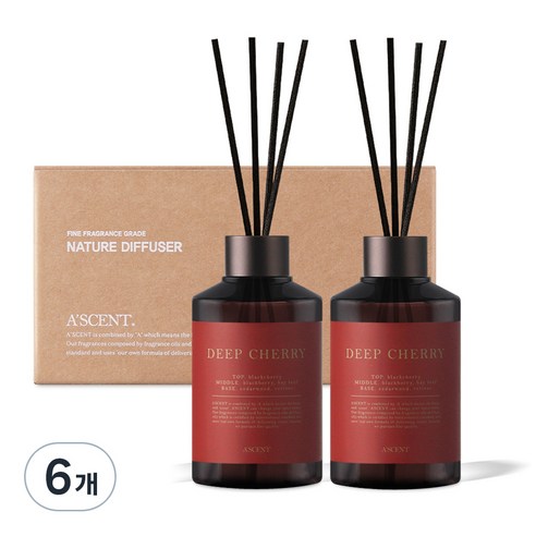 에이센트 네이처 실속형 디퓨저, 딥체리, 200ml, 6개