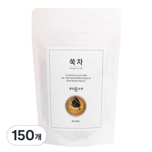 청년농원 저온가공 쑥차 삼각티백, 1g, 150개, 3개
