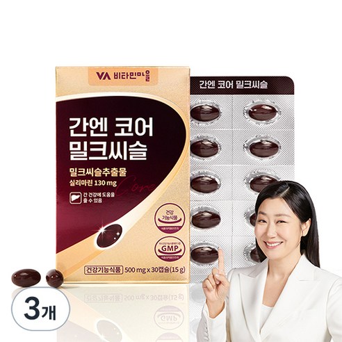 비타민마을 간엔 코어 밀크씨슬, 30정, 3개