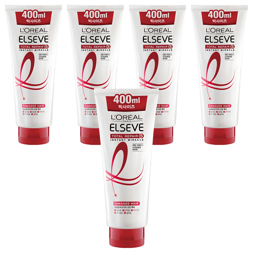로레알파리 엘세브 토탈 리페어5 인스턴트 미라클 헤어팩, 400ml, 5개
