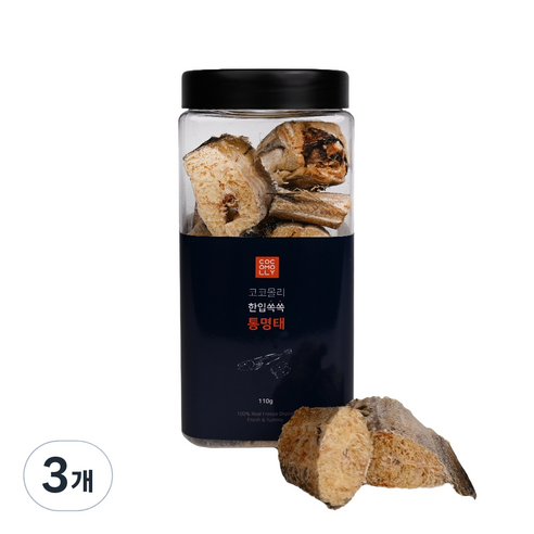 코코몰리 반려동물 한입쏙쏙 트릿 동결건조간식 110g, 통명태, 3개