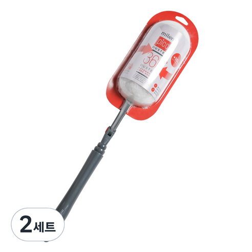밀레마 피코 더스터 먼지떨이 스타터킷 롱핸들 + 리필 3p, 더스터(화이트), 핸들(그레이), 2세트