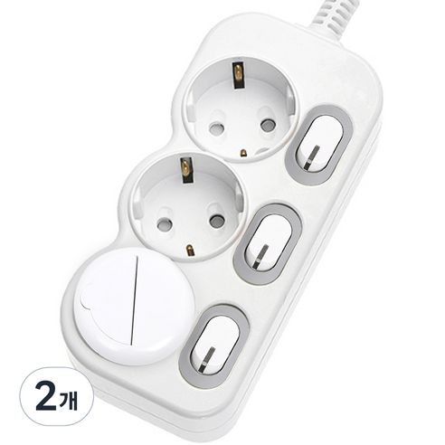 에코파워탭 국산 LED 개별 멀티탭 3구 EPM-L203 + 안전커버 2개