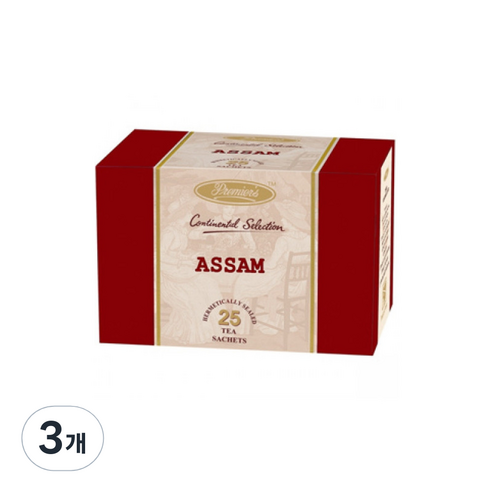 프리미어스티 종이티백 아쌈 홍차, 2g, 25개입, 3개