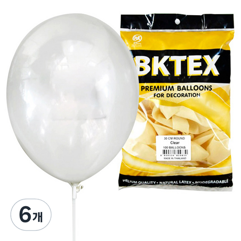 Party Club 일반풍선 30cm 50p, 클리어, 6개