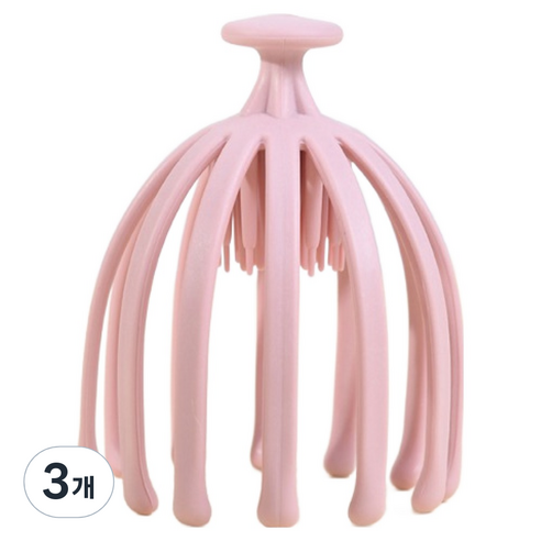 해피위더스 핸디 두피 지압 마사지기, 3개, 핑크