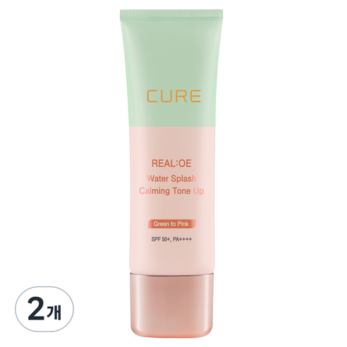 김정문알로에 라센스 로에 큐어 리아로에 워터 스폴래쉬 카밍 톤업 선크림 SPF50+ PA++++, 40g, 2개