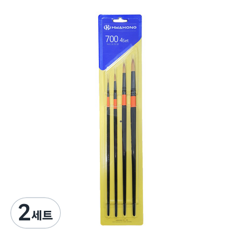 화홍산업 700 수채화붓 세트 4종, 1호, 6호, 10호, 14호, 2세트