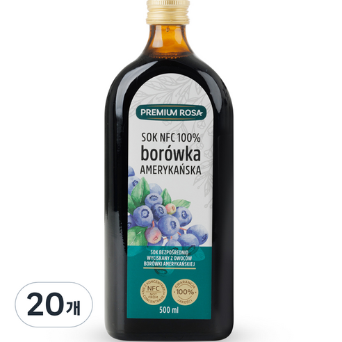 프리미엄로사 블루베리 원액 즙, 500ml, 20개
