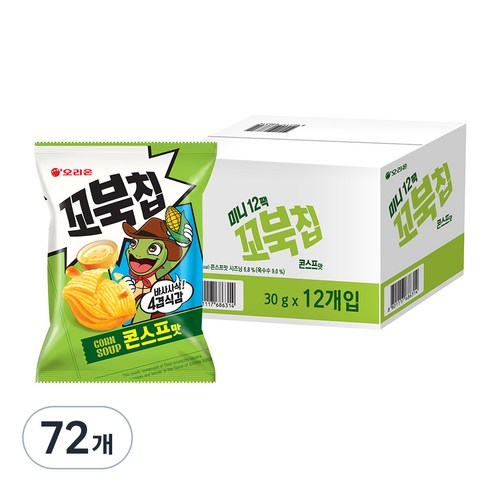 오리온 꼬북칩 미니 콘스프맛, 30g, 72개